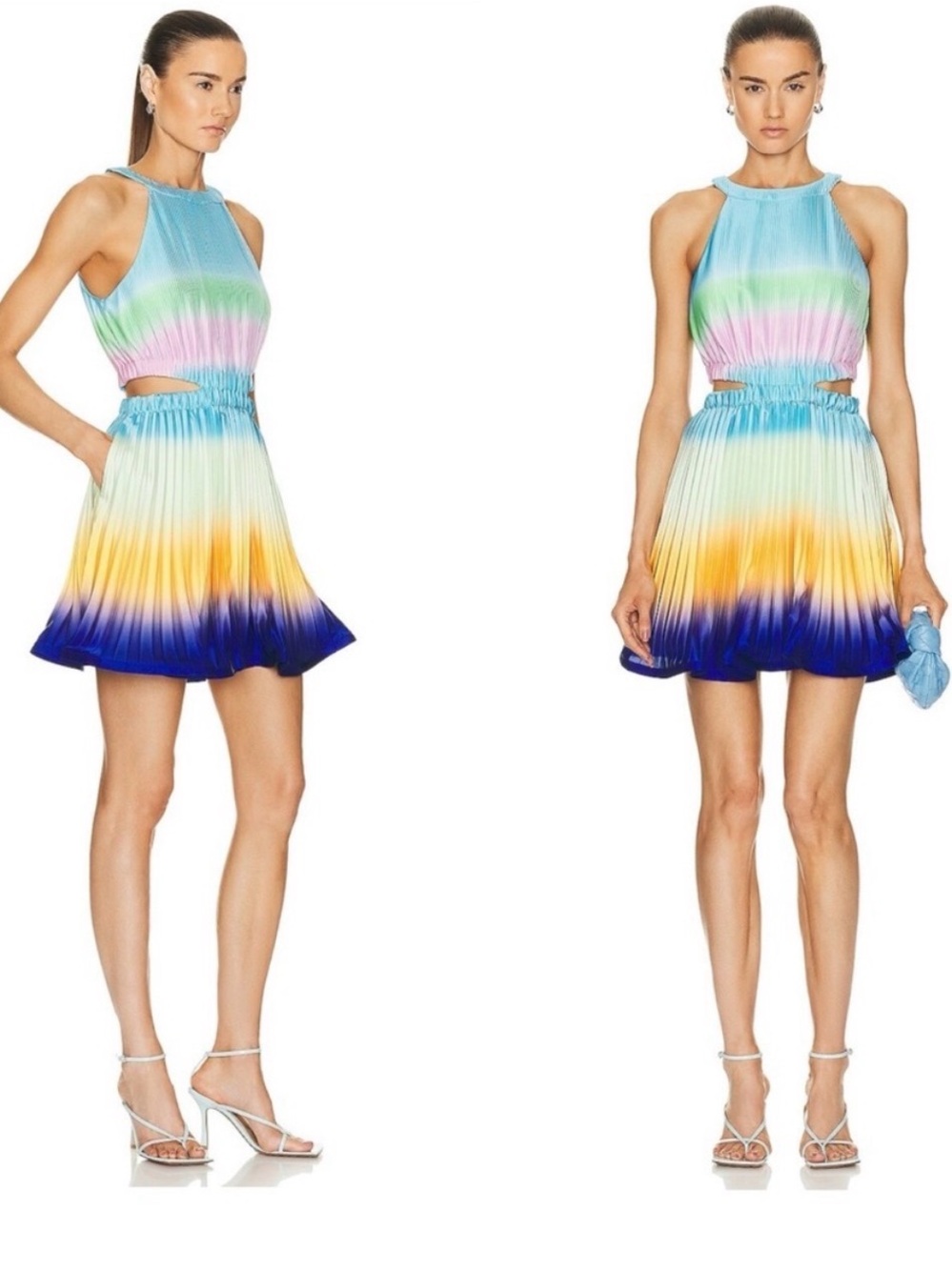 Jonathan SIMKHAI Braelynn Ombre Plisse Cut Out Mini
Dress